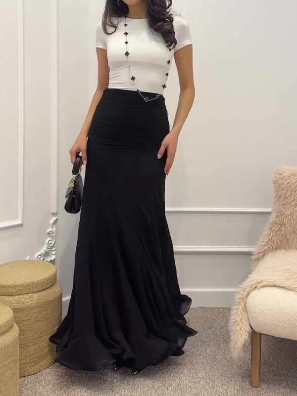 Elegant Ruffle Hem Pleated Skirt - Image 2