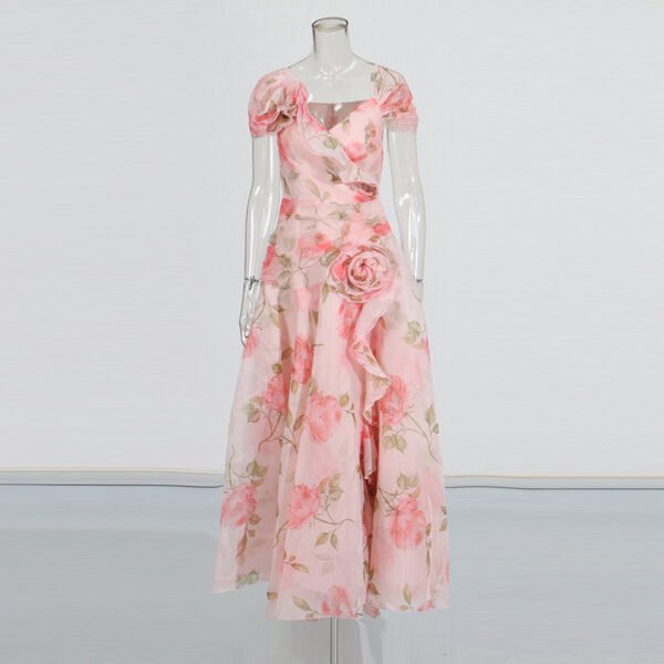 Vintage Floral Mop Dress – Large Swing Style for Women - Image 4