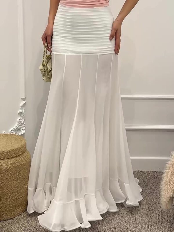 Elegant Ruffle Hem Pleated Skirt - Image 7