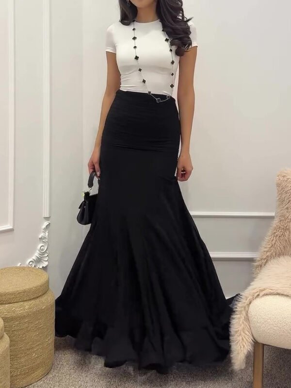 Elegant Ruffle Hem Pleated Skirt - Image 8