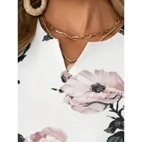 Women's Sleeveless Printed V-neck Dress With Belt